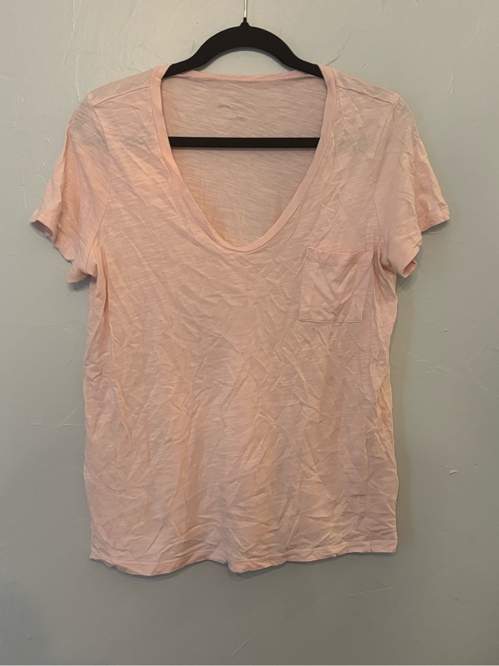 Caslon Soft Pale Pink V-Neck Pocket Tee